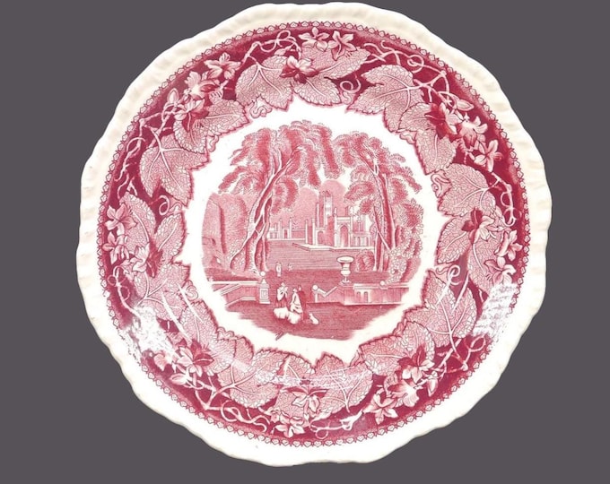 Masons Vista Pink luncheon plate. Masons Patent Ironstone made in England. Flaw (see below).
