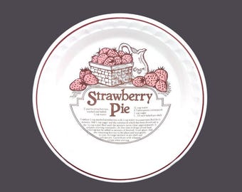 Strawberry Pie Recipe Pie Plate. Festival vintage stoneware made in Korea.