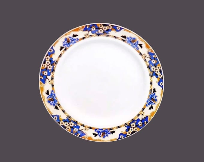 Antique Burgess & Leigh Stratford Blue and Gold dinner plate. Burleigh Ware ironstone made in England. Sold individually.