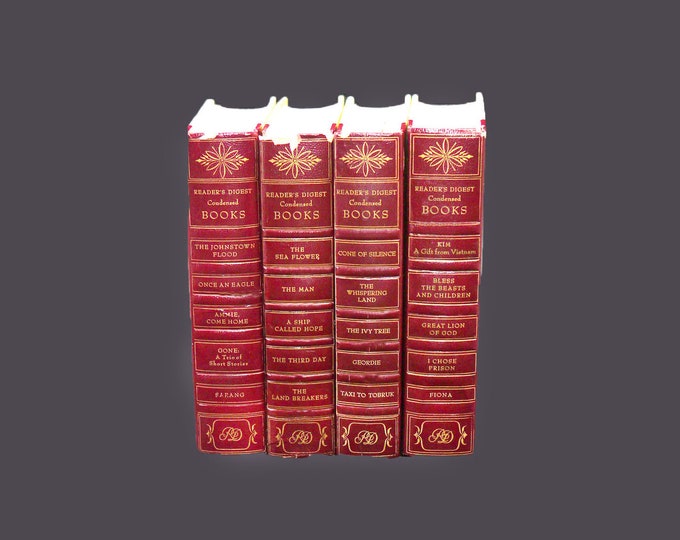 Four volumes of Reader's Digest Condensed books. Embossed Leather spines. Complete.