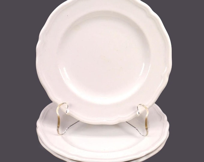 Three J&G Meakin | Royal Staffordshire Heirloom White bread plates. Chef's favorite all-white tableware made in England.