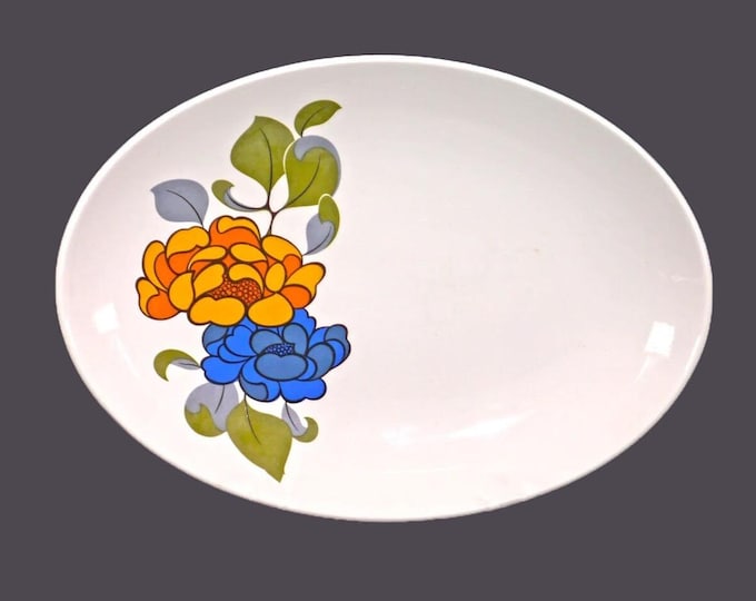 Ridgway Majorca oval platter. Retro flower-power tableware made in England.