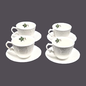 Vintage Burgess & Leigh Concorde cup and saucer sets. Burleigh Ware England. 4 sets.