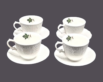 Vintage Burgess & Leigh Concorde cup and saucer sets. Burleigh Ware England. 4 sets.