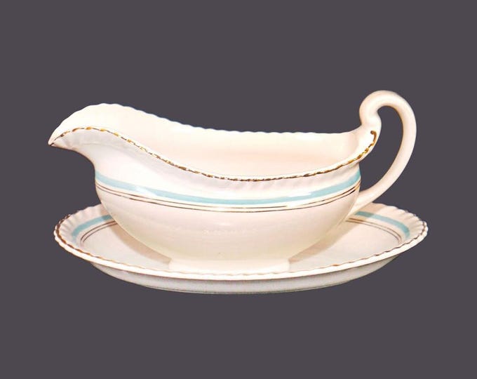 Johnson Brothers JB140 gravy boat with under-plate. Old English ironstone made in England.