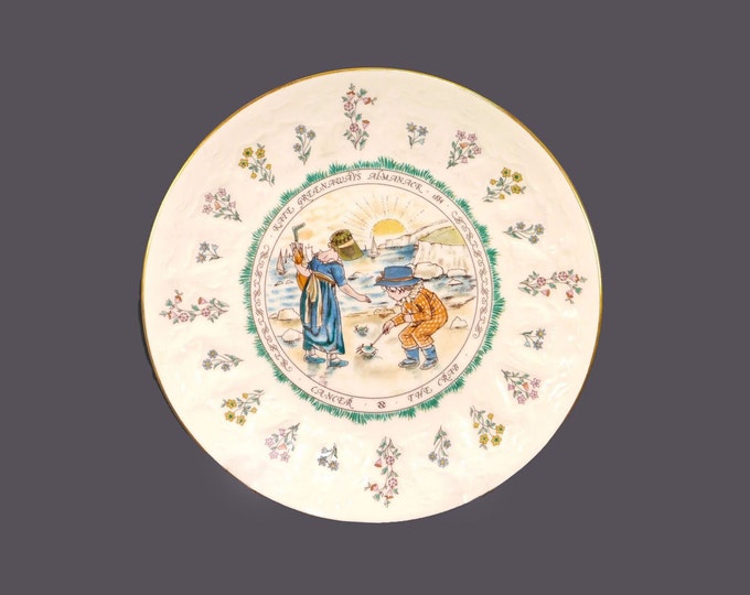 Kate Greenaway's Almanack zodiac plate for astrological sign of Cancer made in England by Royal Doulton.