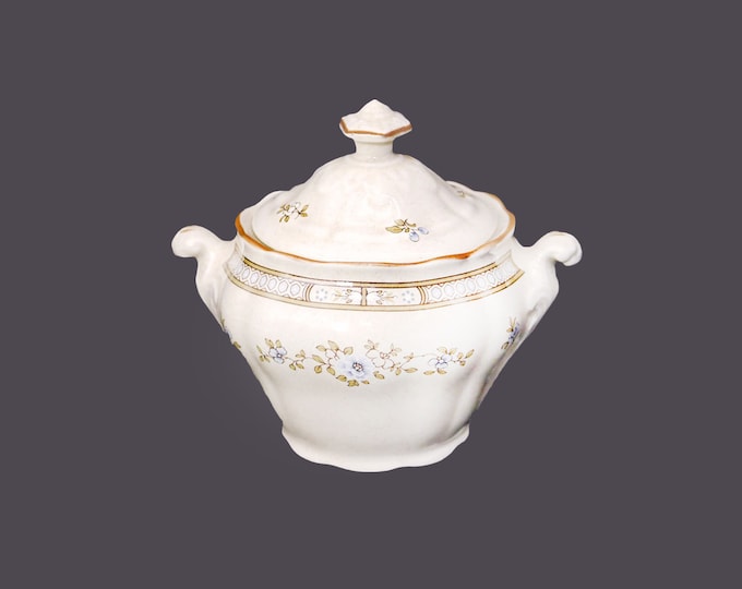 Royal Doulton Dorset LS1049 covered stoneware sugar bowl. Lambethware stoneware made in England.