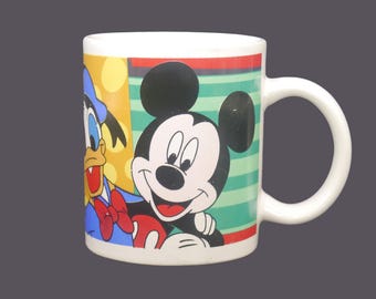 Vintage Mickey Mouse, Pluto & Donald Duck ceramic coffee or tea mug.