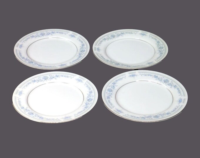 Vintage Towne House Blue Spring bread plates made Japan. 4 plates.