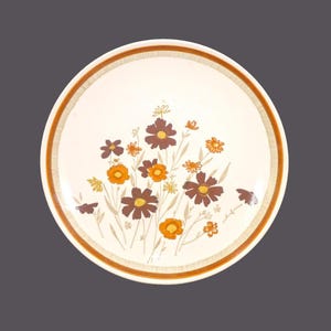 Royal China | Jeannette Sunshine stoneware dinner plate. Retro tableware made in USA.