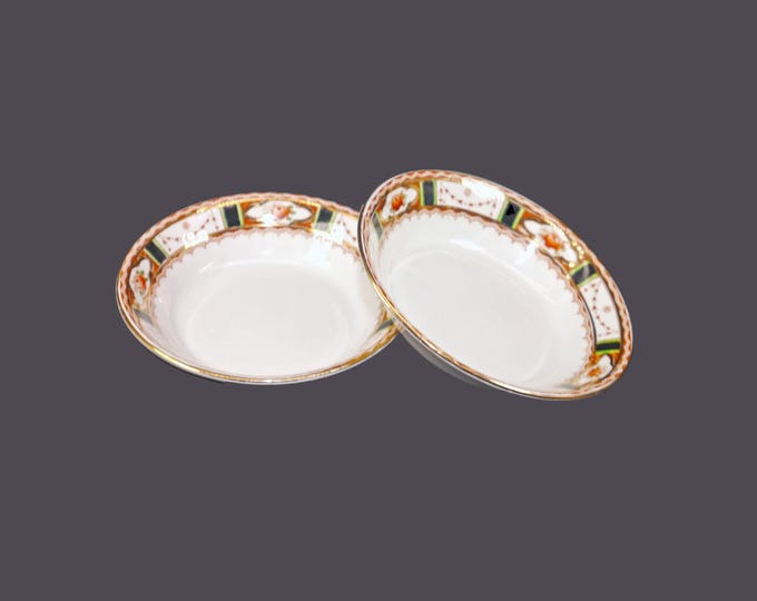 Pair of Sampson Bridgwood | Bridgwood & Sons | Anchor Pottery Conway fruit nappies, dessert bowls made in England