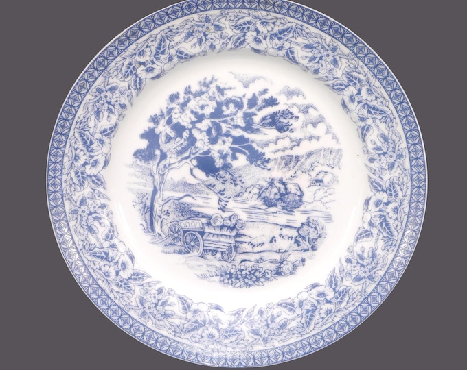 Royal Heritage Country Cottage blue-and-white large dinner plate. Sold individually.