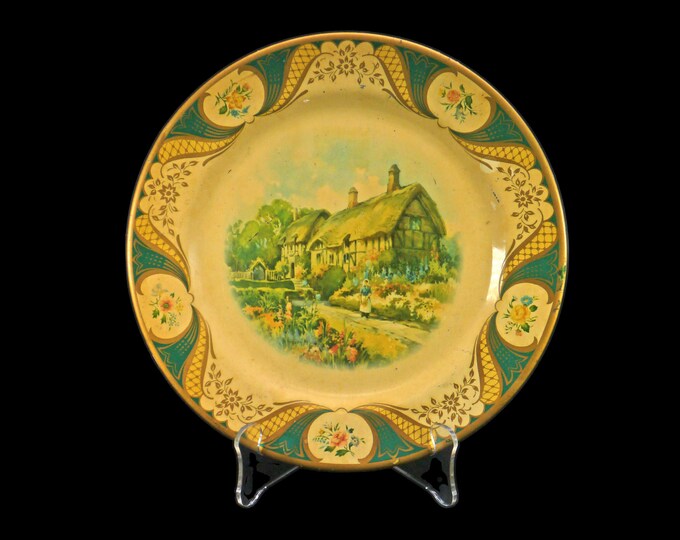 Portland Ware | The Metal Box Company Cottage Garden round serving tray made in England.