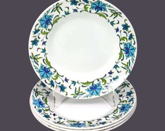 Vintage Midwinter Spanish Garden dessert plates. Jessie Tait design England. Set of 4.