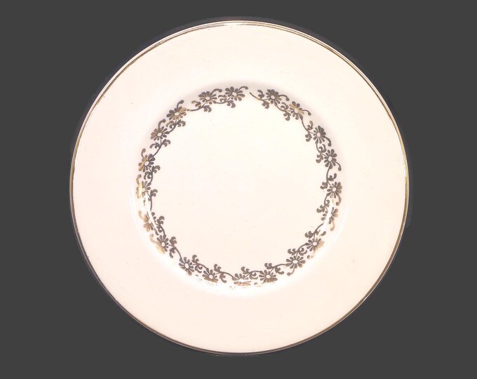 Myott M.517-G Wallington bread plate. Classic white-and-gold tableware made in England. Sold individually.