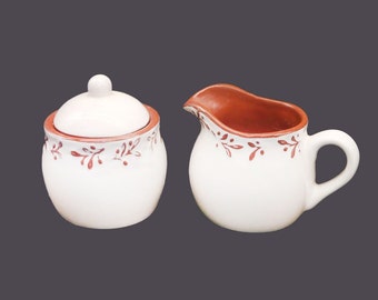 Vintage Skye McGhie Country Flair creamer and covered sugar bowl set.