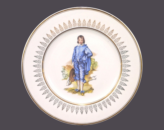 Vintage Wood & Sons Blue Boy portrait plate made in England. Wall decor.