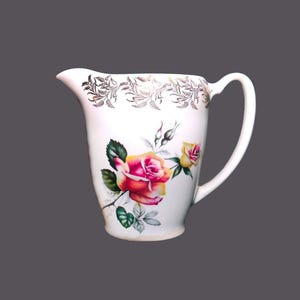Vintage Lord Nelson Pottery Pitcher: Roses & Filigree, Made in England