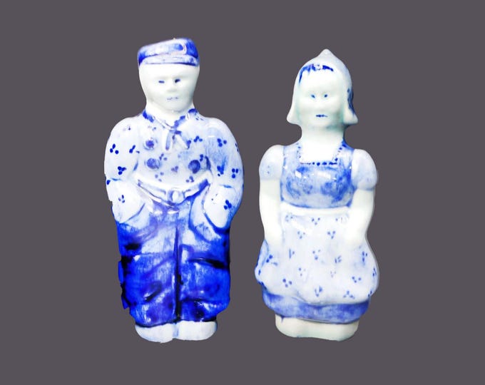Delft Man and Woman salt and pepper shaker set. Hand-painted, made in Holland.