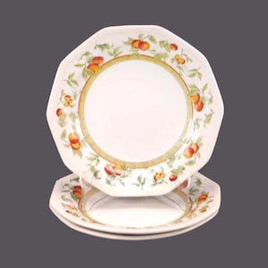 Pratos de salada octogonais vintage Churchill China Seville. 3 pratos. Defeito.