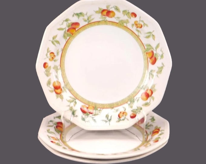 Three Churchill China Seville octagonal salad plates. Flaw (see below).