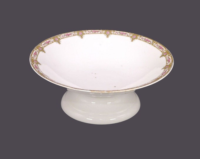 Antique art-nouveau Fuisseaux de Baudour | Lanternier Limoges LNT103 hand-painted compote made in Belgium.