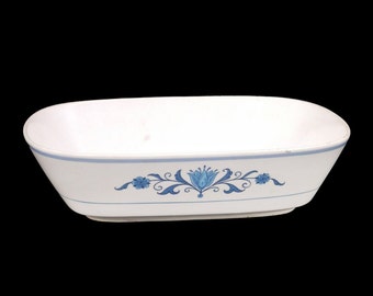 Noritake Blue Haven rectangular stoneware serving bowl. Progression stoneware made in Japan.