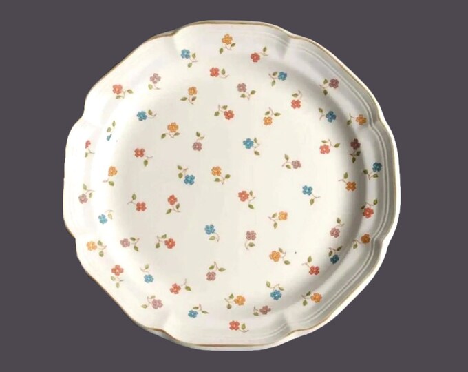 Sango Avignon 3462 stoneware chop plate | service plate | round platter. Sangostone Stoneware. Multicolor floral sprays.