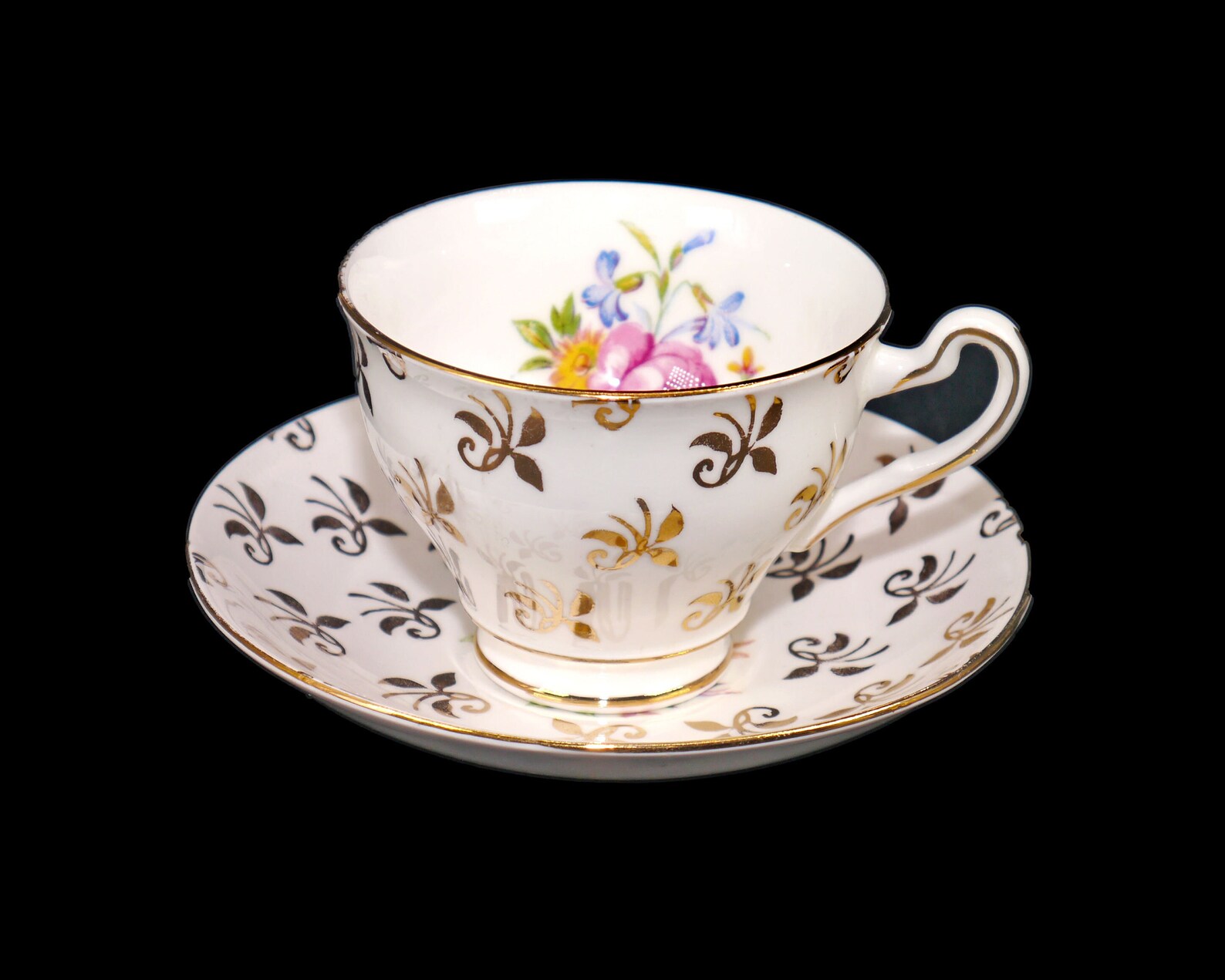 Clare Bone China Cup and Saucer Set Made in England. Gold Etsy Canada