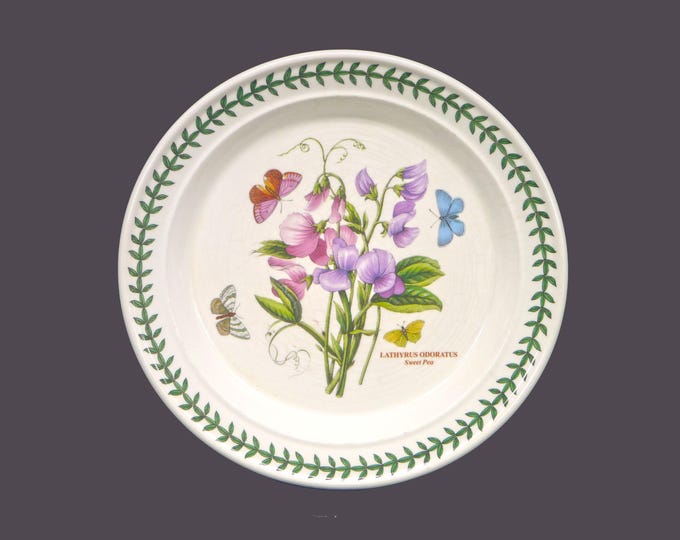 Portmeirion Botanic Garden Sweet Pea | Lathyrus Odoratus dinner plate made in England. Flaws (see below).