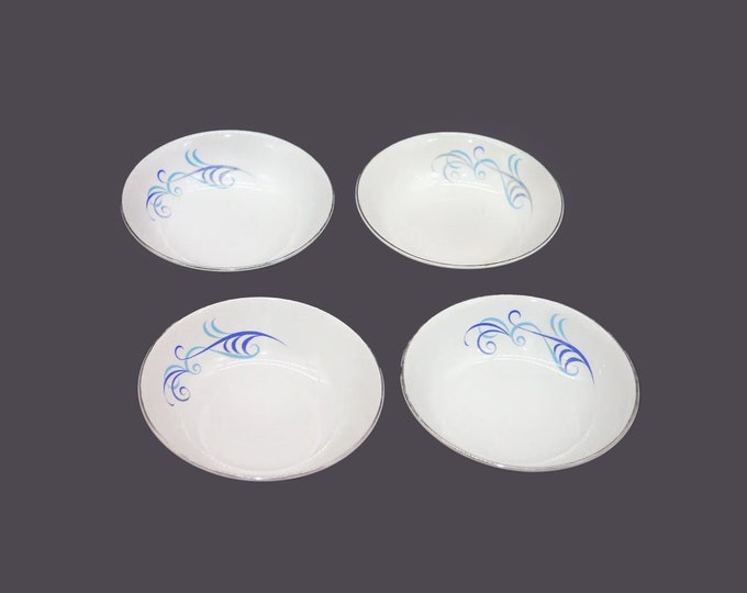 Four Royal Knight Sky Swirl coupe cereal bowls made in England.