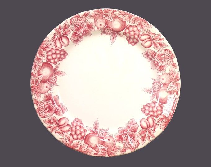Libbey Tableware LIE7 Pink dinner plate made in Malaysia. Red fruit and berries. Sold individually.