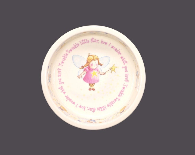 Anderton Pottery child baby toddler rimmed oatmeal bowl. Twinkle, Twinkle Little Star. Made England.