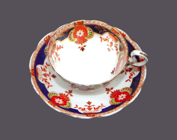 Antique Royal Albert Crown China 5294 hand-decorated cup and saucer set. Bone china made in England.