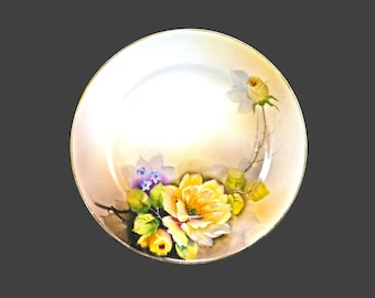 Vintage hand-painted Nippon Salad Plate: Yellow Roses.