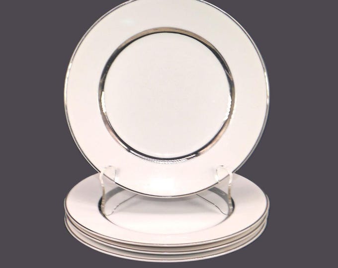 Four Harmony House Silver Rhapsody salad plates made in Japan.