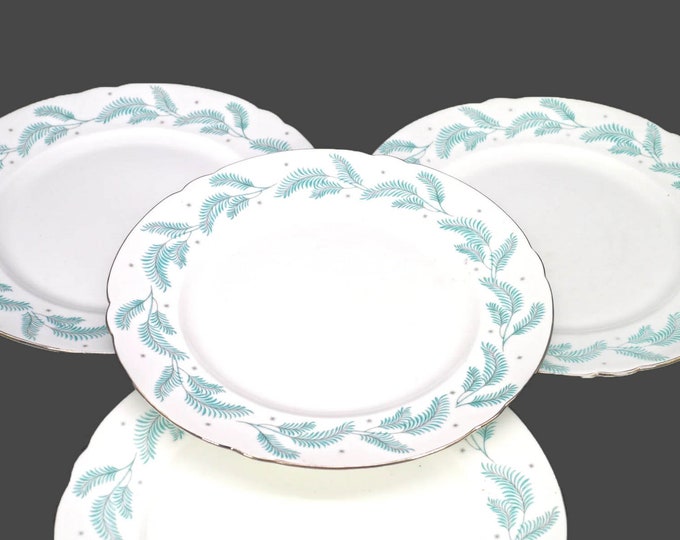 Vintage Shelley Serenity bone china salad plates made in England. Set of 4 plates.