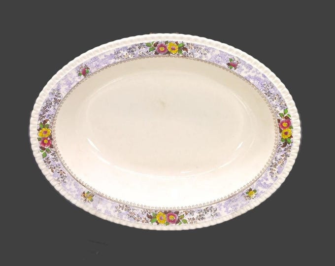 Antique George Jones | Crescent Pottery The Windsor oval rimmed serving bowl made in England. Marks (see below).