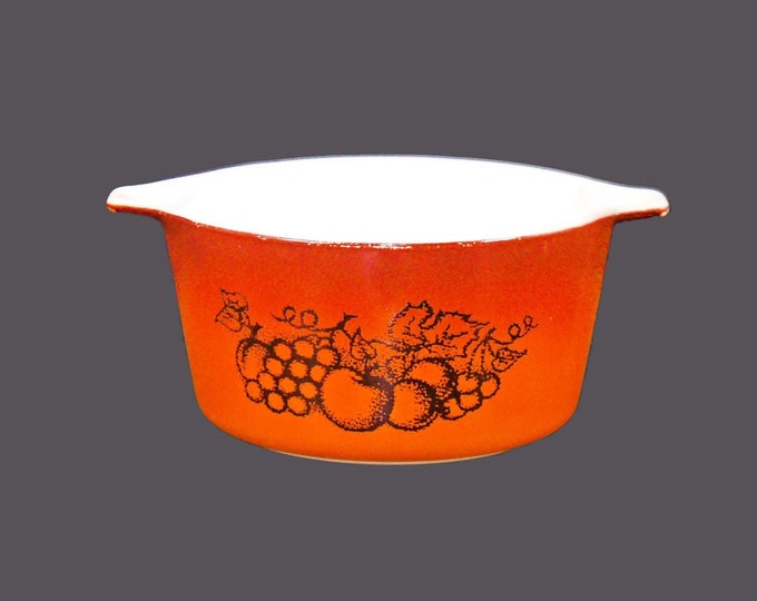 Pyrex Old Orchard | Orchard handled 1-quart casserole bowl | cinderella bowl made in USA.