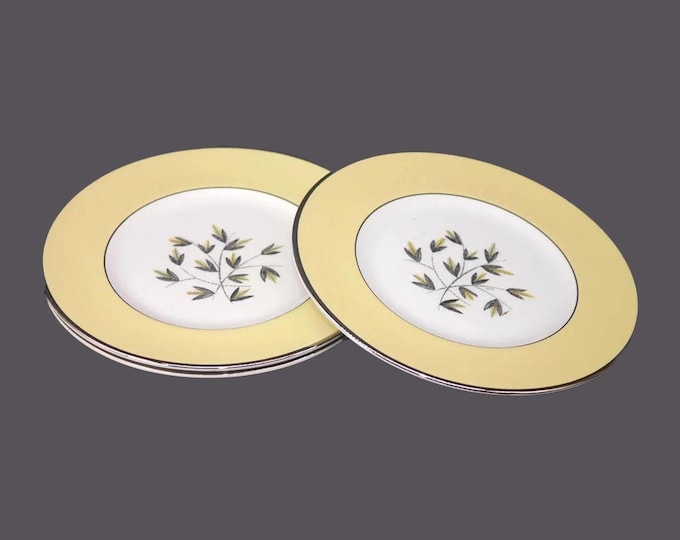Three Simpsons Potters Primrose Hill salad plates. Chinastyle ironstone made in England.