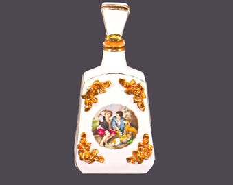 Vintage Portugal Imports Ormolu Decanter: Hand-Painted Porto Design