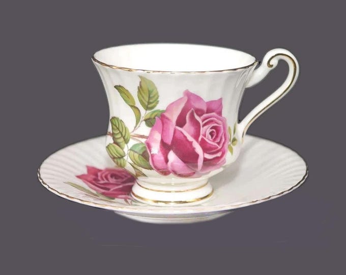 Paragon English Rose 361 bone china cup and saucer set made in England. Flaws (see below).