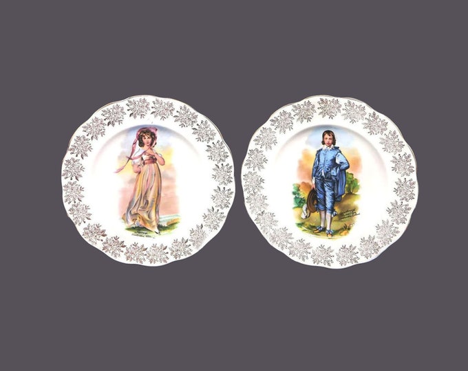 Royal Albert Pinkie Lawrence and Blue Boy decorative cabinet display plates made in England. Minor flaw (see below).