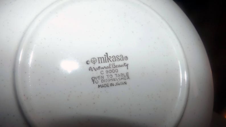 brown ridged edge. side plate Vintage Mikasa Japan Natural Beauty C9000 salad Speckled ground 1970s