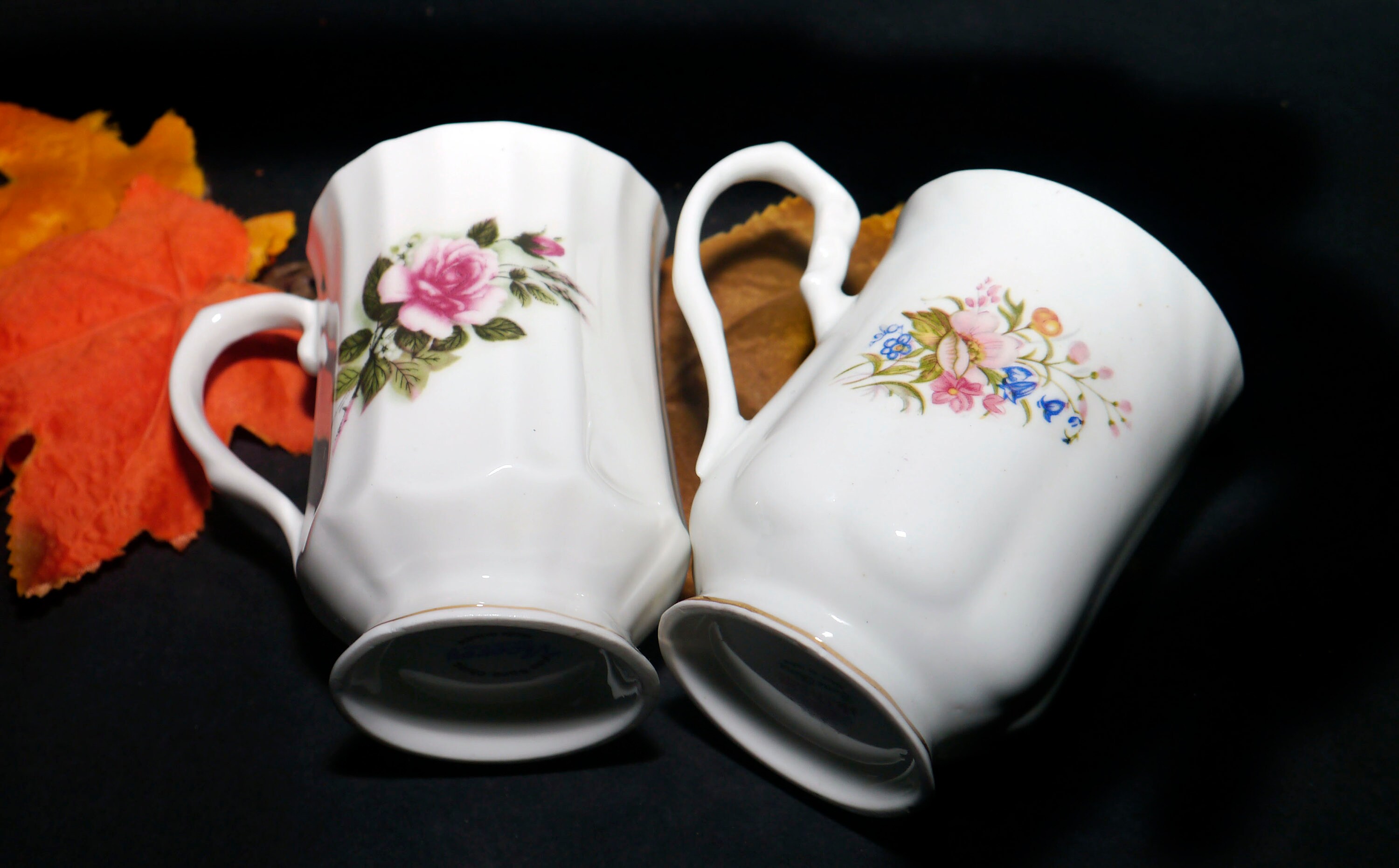 Viceroy and Hitkari bone china coffee or tea mugs.