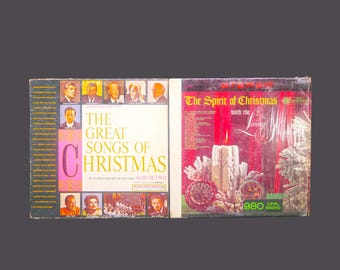 Vintage 1963 Christmas Vinyl Record Albums, Set of 2