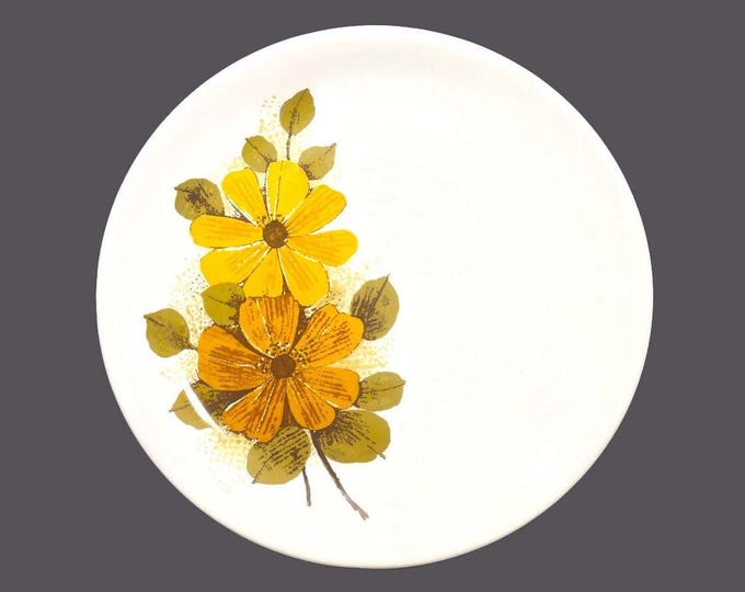 Myott MYO54 dinner plate. Retro, flower-power Sandstone Ware Ironstone made in England. Sold individually.
