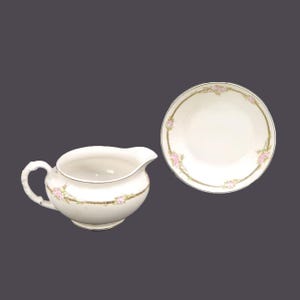 Antique Edwardian Age Johnson Brothers JB467 dessert bowl and creamer jug made in England.