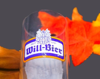 Will-bier etched-glass beer sampler | beer tasting | half-pint glass.