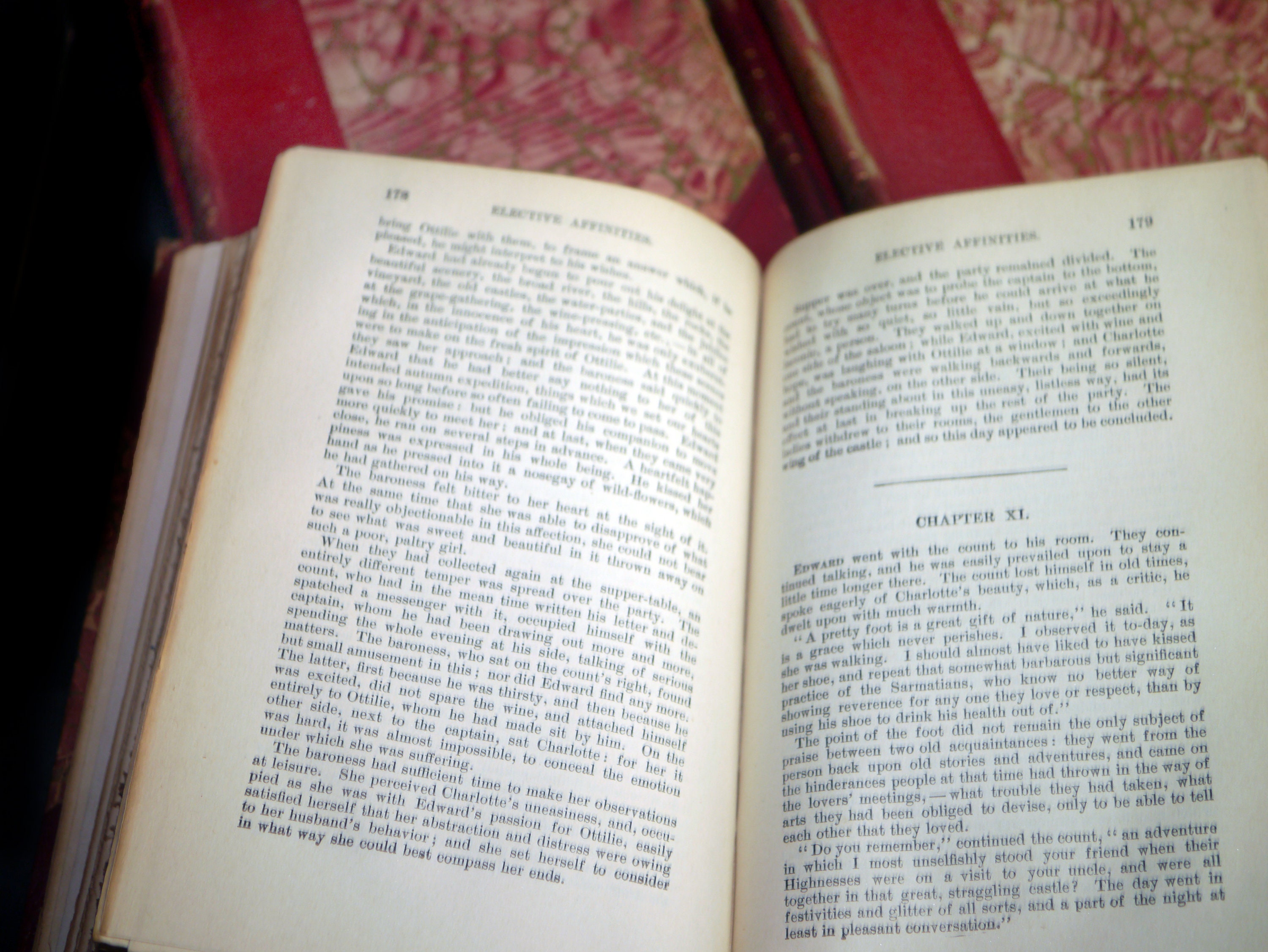 Ten volumes of Victorianera books. Complete Works of Johann Wolfgang